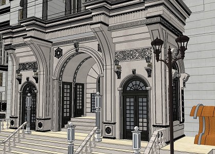 street | sketchup view 3d model by Hayrettin Ekinci