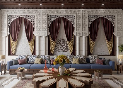 3D Models   -  LIVING ROOM - ORIENTAL MAJLIS