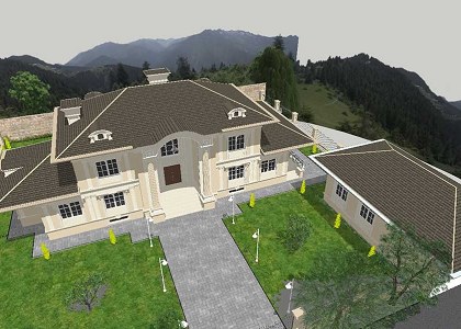 Classic Villa | panoramic view extracted from sketchup