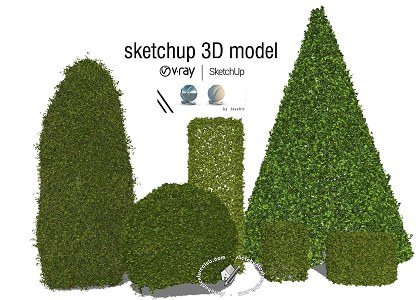 3D Ornamental bushes and trees for the garden