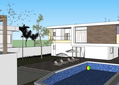 BRAZILIAN MODERN HOUSE & visopt | sketchup back view