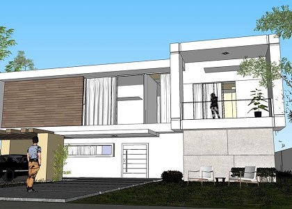 BRAZILIAN MODERN HOUSE & visopt | sketchup front wiev