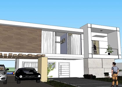 BRAZILIAN MODERN HOUSE & visopt | sketchup front wiev