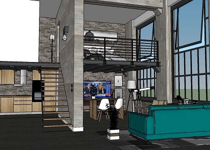 Industrial Loft | Jpg extracted from sketchup