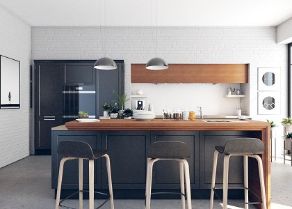 3D Models   -  KITCHEN - MInimal rustic kitchen