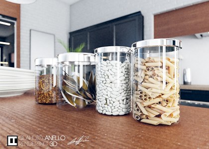 MInimal rustic kitchen | Claudio Anello rendering 3D - details