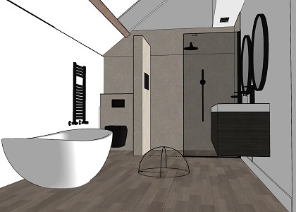 Minimal Bathroom - CA project | sketchup view CA Render Studio