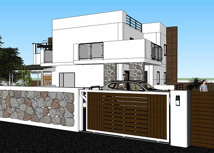 Semi detached villa | view extracted from sketchup 2