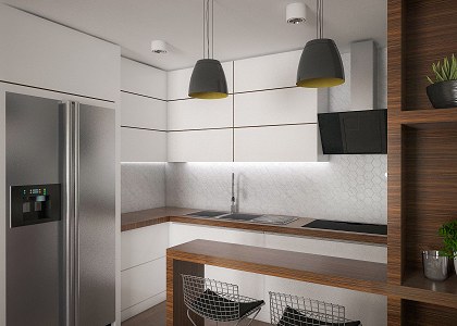 Livingroom + kitchen | vray render by Arber Cungu - view 3