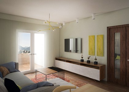 Livingroom + kitchen | vray render by Arber Cungu - view 6