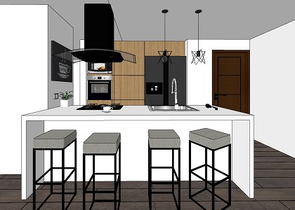 Small Kitchen in Costa Rica | sketchup view