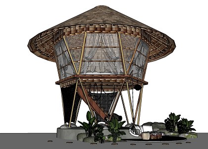 Hideout Beehive (3D model Only) | sketchup 3D model