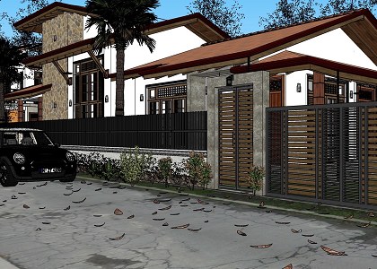 SINGLE FAMILY HOUSE & Visopt | model by Thilina Liyanage sketchup extract