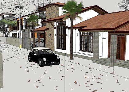 SINGLE FAMILY HOUSE & Visopt | model by Thilina Liyanage sketchup extract