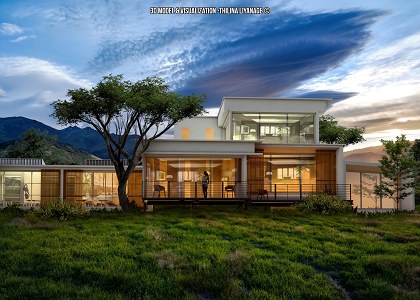 LAKE FRONT HOUSE  & VISOPT | vray render by  Thilina Liyanage