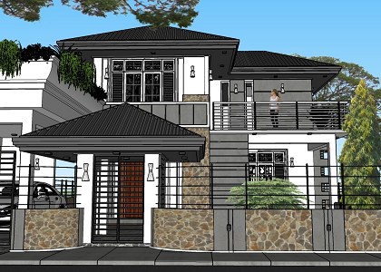 MODERN VILLA & VISOPT | sketchup view