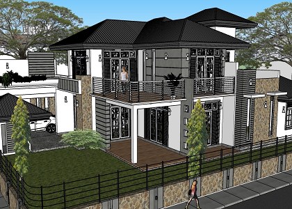 MODERN VILLA & VISOPT | sketchup view