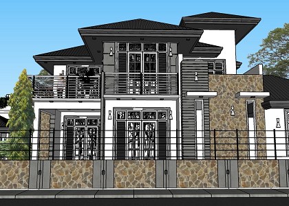 MODERN VILLA & VISOPT | sketchup view