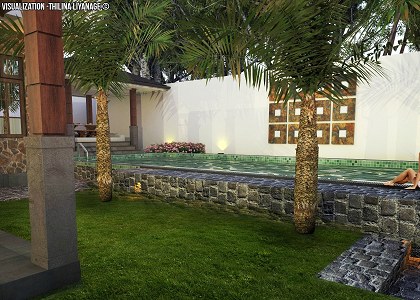 Renovated House & Visopt | Pool Side - vray render by Thilina Liyanage
