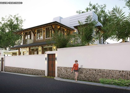 Renovated House & Visopt | View From Main Road - vray render by Thilina Liyanage