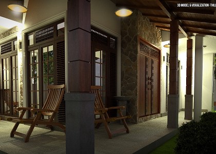 House -Colombo | Night View 4 - design and visualization by Thilina Liyanage
