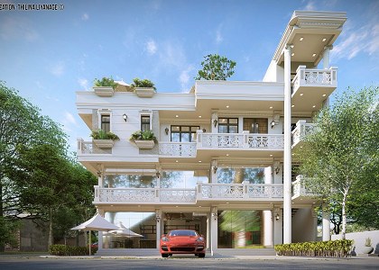 Commercial-Residential Building | Day Scene-Front View by Thilina Liyanage