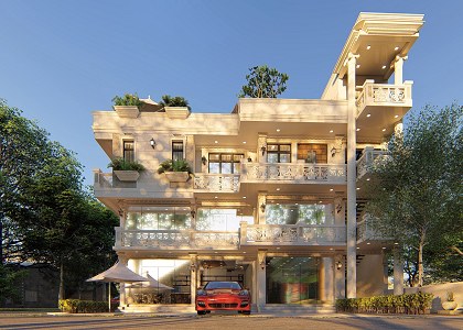 Commercial-Residential Building | Evening Scene-Front View by Thilina Liyanage