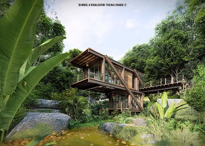 Eco House | day scene 2 designed and made by Thilina liyanage
