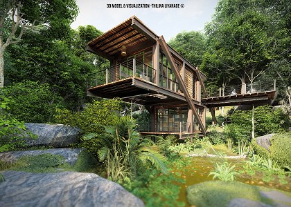 Eco House | day scene 3 designed and made by Thilina liyanage