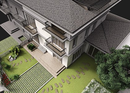 Garden Home By Architec H.M.Khoa | Model and render by Architect H.M.Khoa