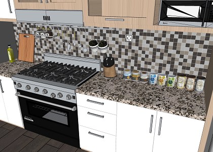 Wood Kitchen | sketchup view