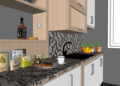 Wood Kitchen | sketchup view