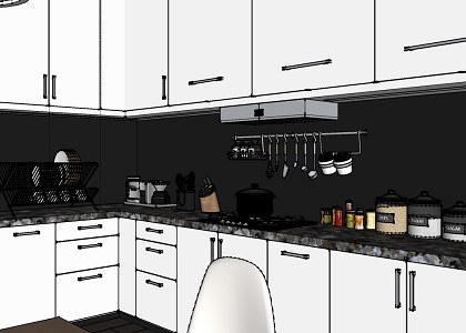 WHITE KITCHEN & VISOPT | exported from SketchUp