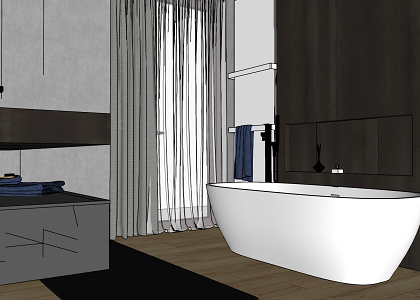Bathroom made in Italy | sketchup view 1 by Massimiliano Pirozzolo OM SRL
