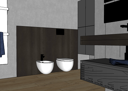 Bathroom made in Italy | sketchup view 2 by Massimiliano Pirozzolo OM SRL
