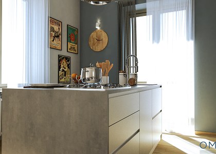 Kitchen Italian Design mod. "concrete" & Visopt | Italian concrete kitchen by Massimiliano Pirozzolo