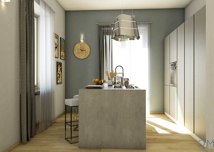 Kitchen Italian Design mod. "concrete" & Visopt | Italian concrete kitchen by Massimiliano Pirozzolo