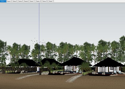 Bungalow Resort | sketchup view 1