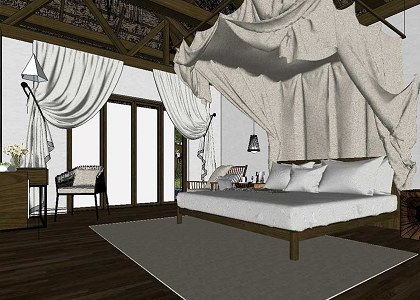 Bungalow Resort | sketchup view 3