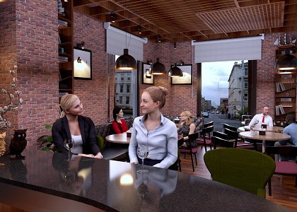 Coffee shop in Azazga hotel | vray render by Maan Ala Aldeen view 2