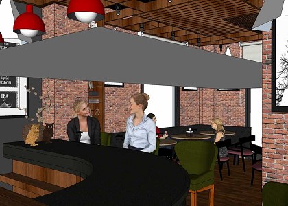 Coffee shop in Azazga hotel | sketchup view 2