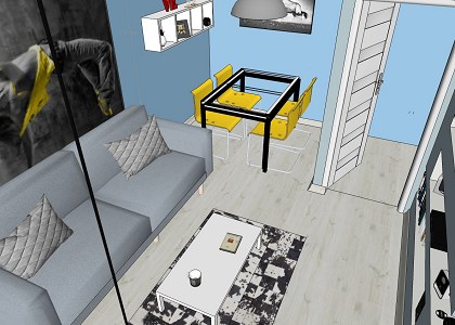 Kitchen and living area & VISOPT | SKETCHUP VIEW