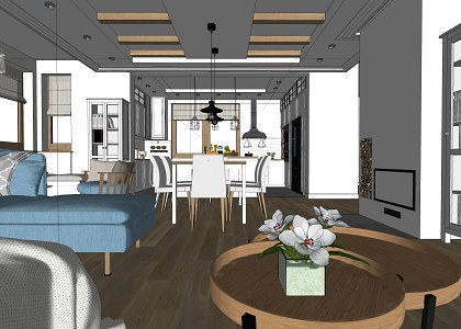 house in Masuria | sketchup view 2