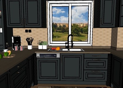 Luxury kitchen & Visopt | sketchupl view 2 - by Abdulkader Welaya