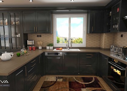 Luxury kitchen & Visopt | vray render by Abdulkader Welaya view 2
