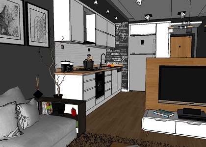Small apartment | Small apartment sketchUp wiev 2