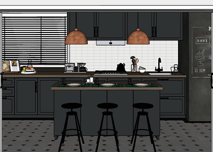 Cooking  Area | sketchup view