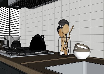 Cooking  Area | sketchup view