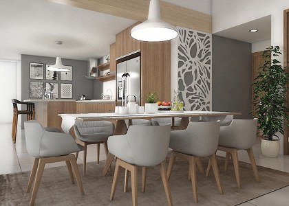 Dining and Living room | dining table by Evita Mulyawat