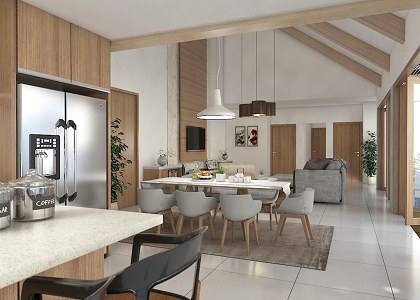 3D Models   -  DINING ROOM - Dining and Living room